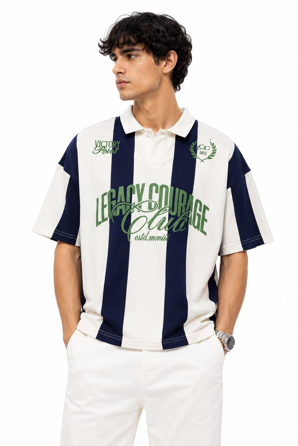 Stripped Johnny Collar