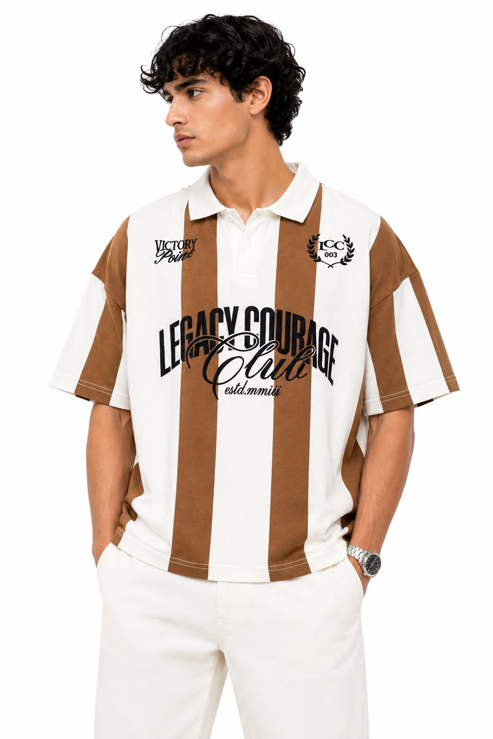 Stripped Johnny Collar