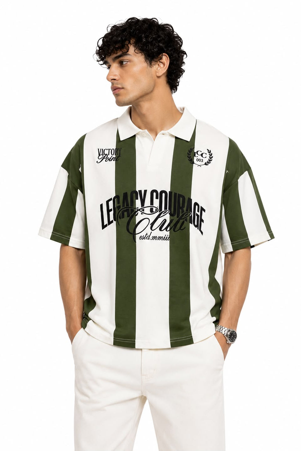 Stripped Johnny Collar